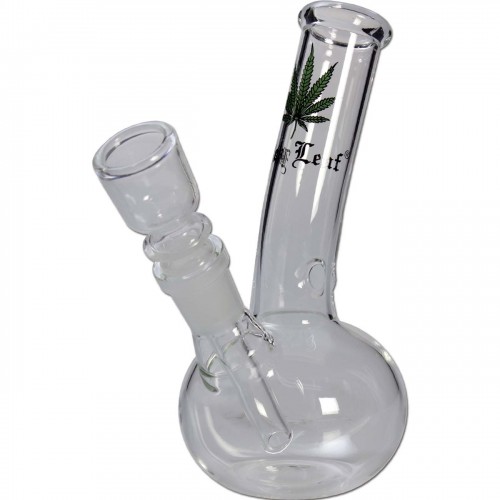 Black Leaf Glass Bong