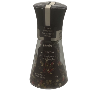 CANNABIS+4 PEPPERS SMALL GLASS MILL CANNABIS+4 PEPPERS SMALL GLASS MILL