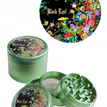 Black Leaf Mushroom Grinder 4-part green Black Leaf Mushroom Grinder 4-part green