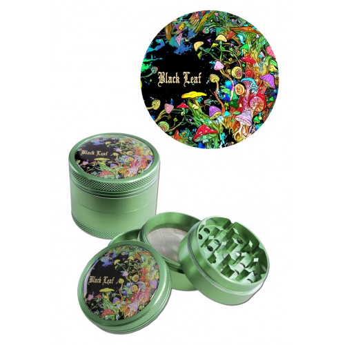 Black Leaf Mushroom Grinder 4-part green Black Leaf Mushroom Grinder 4-part green