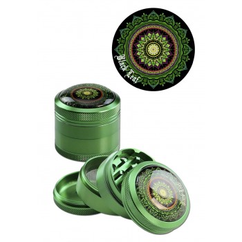 Black Leaf Mandala Al. Grinder 4-part green