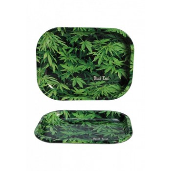 Black Leaf Rolling Tray Hemp