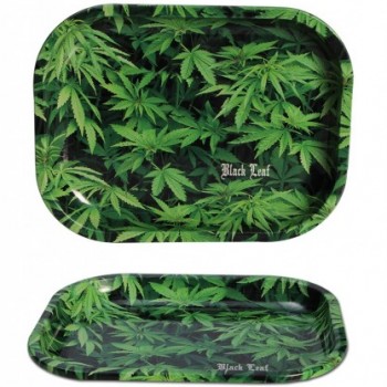 Black Leaf Rolling Tray Hemp Black Leaf Rolling Tray Hemp